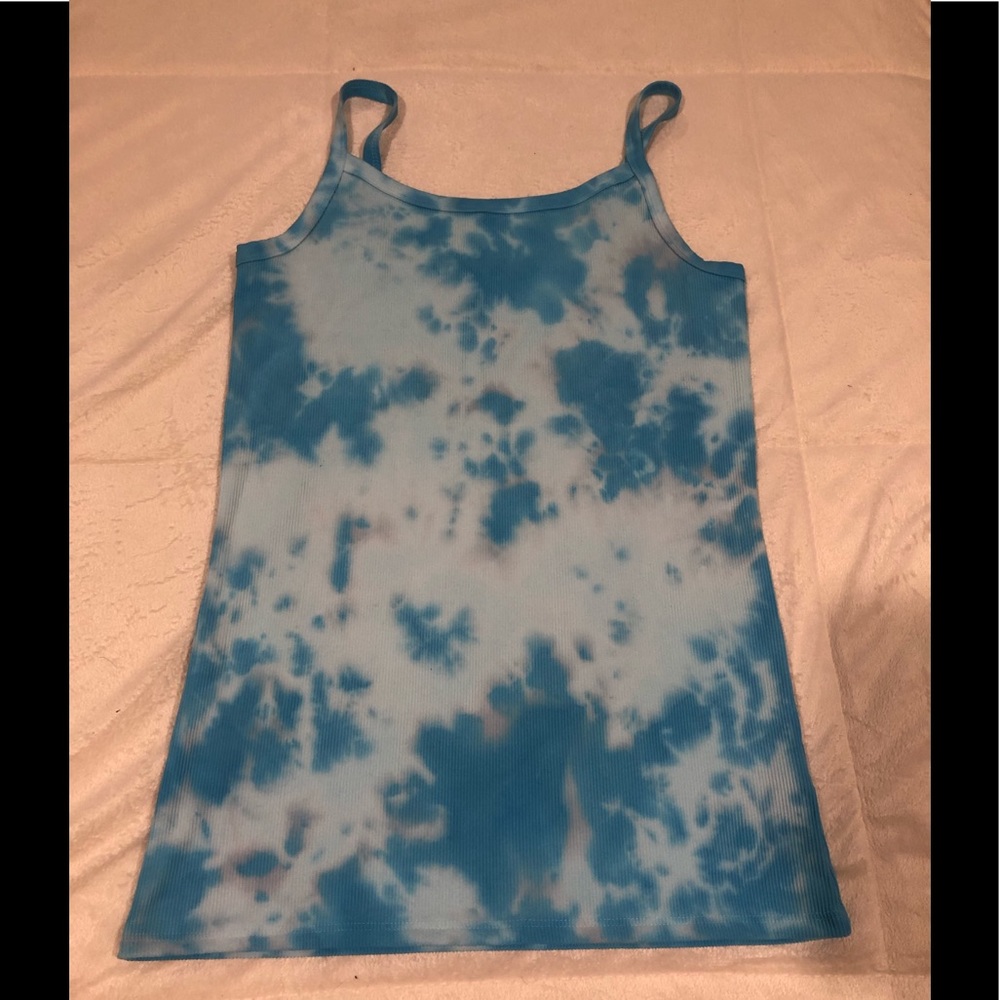 Blue and White Tie Dye Tank